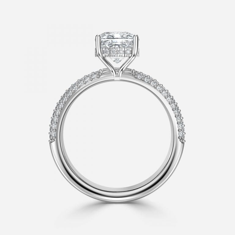 Eluned Cushion Hidden Halo Moissanite Engagement Ring