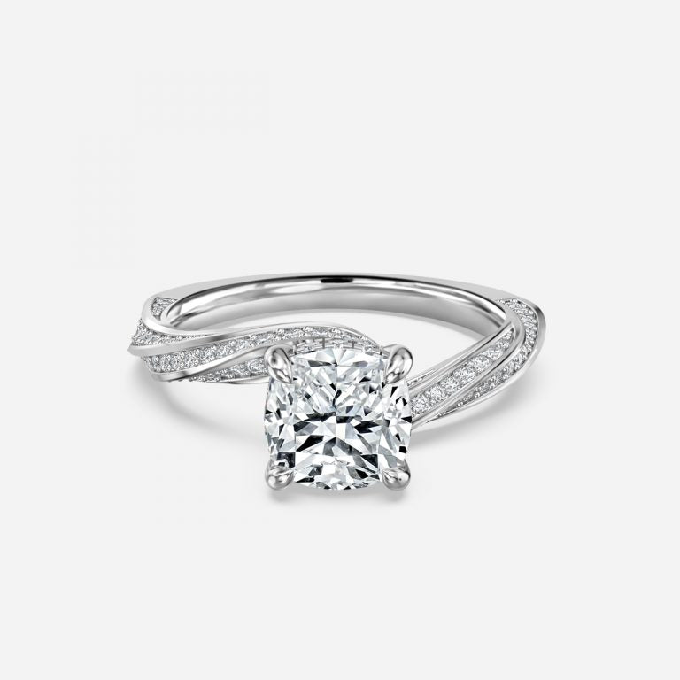 Weston Cushion Hidden Halo Moissanite Engagement Ring