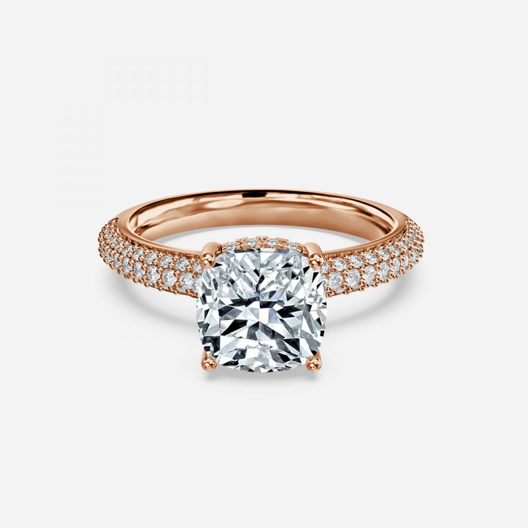 Eluned Cushion Hidden Halo Moissanite Engagement Ring