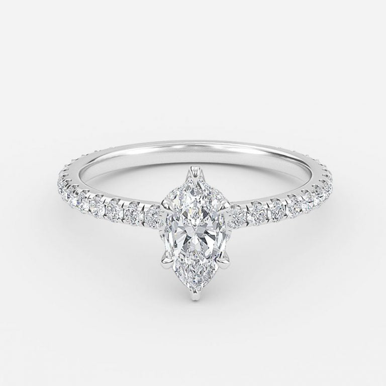 Astrid Marquise Hidden Halo Moissanite Engagement Ring