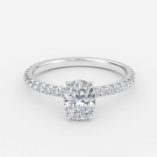 Astrid Oval Hidden Halo Moissanite Engagement Ring