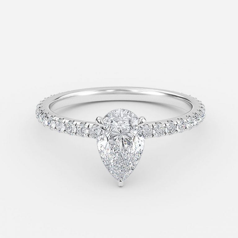 Astrid Pear Hidden Halo Moissanite Engagement Ring