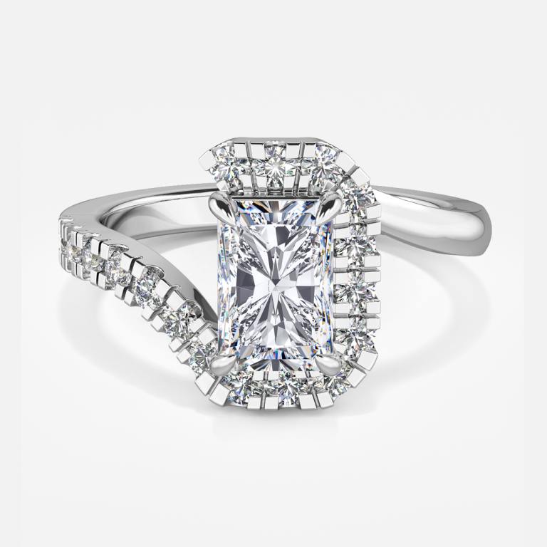 Thalassa Radiant Halo Moissanite Engagement Ring