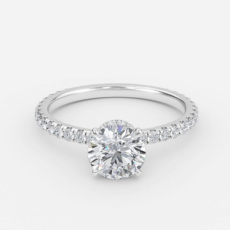 Astrid Round Hidden Halo Moissanite Engagement Ring