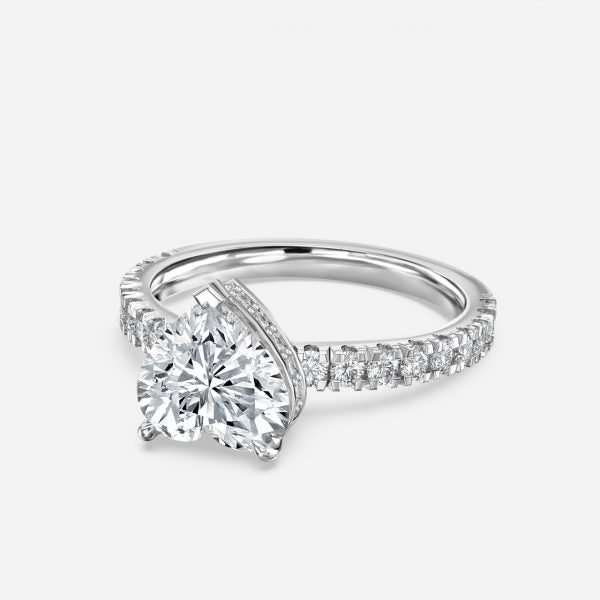 Leandra Heart Hidden Halo Moissanite Engagement Ring