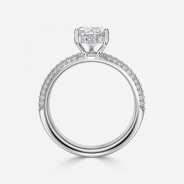 Eluned Heart Hidden Halo Moissanite Engagement Ring