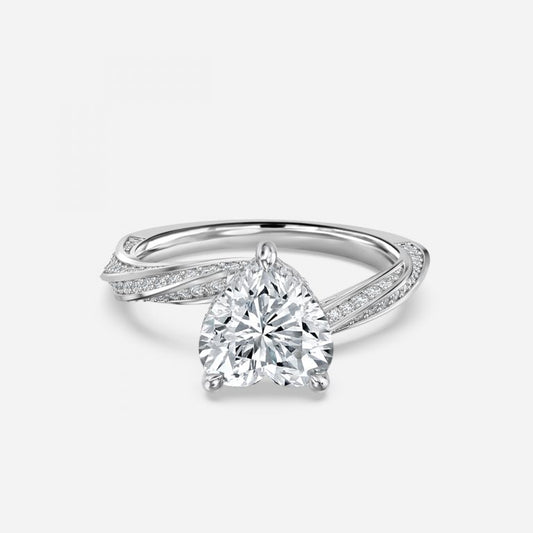 Weston Heart Hidden Halo Moissanite Engagement Ring