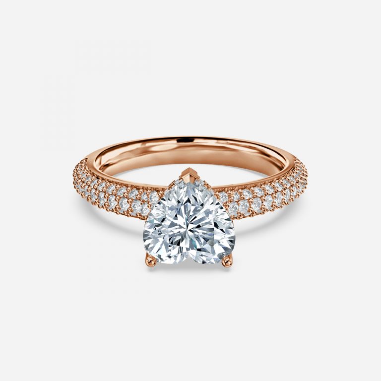 Eluned Heart Hidden Halo Moissanite Engagement Ring