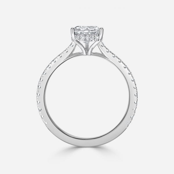 Tamsin Heart Hidden Halo Moissanite Engagement Ring