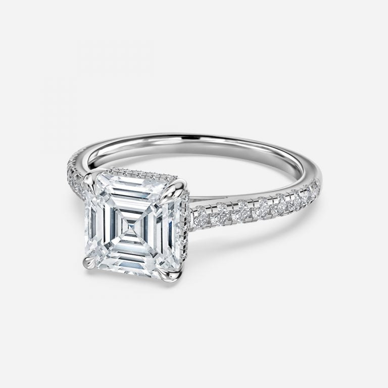 Zanna Asscher Hidden Halo Moissanite Engagement Ring