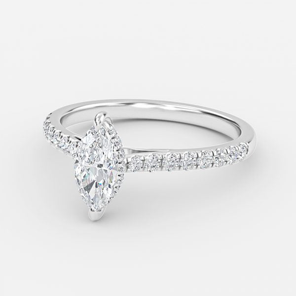 Zanna Marquise Hidden Halo Moissanite Engagement Ring