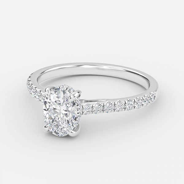 Zanna Oval Hidden Halo Moissanite Engagement Ring