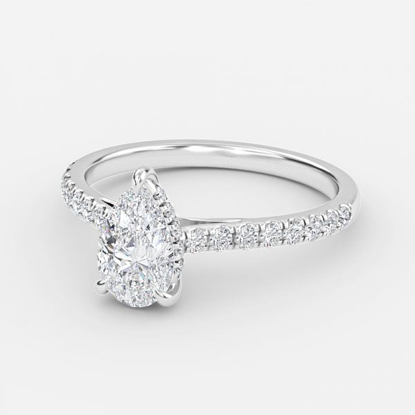 Zanna Pear Hidden Halo Moissanite Engagement Ring