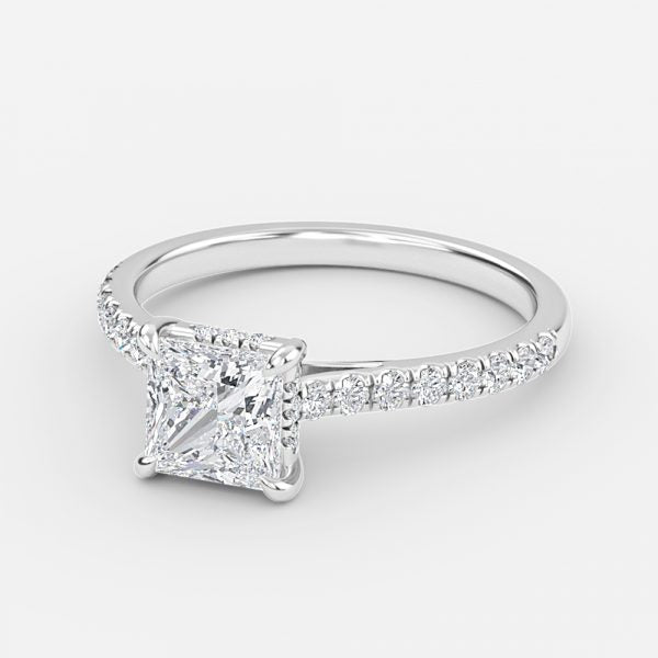 Zanna Princess Hidden Halo Moissanite Engagement Ring