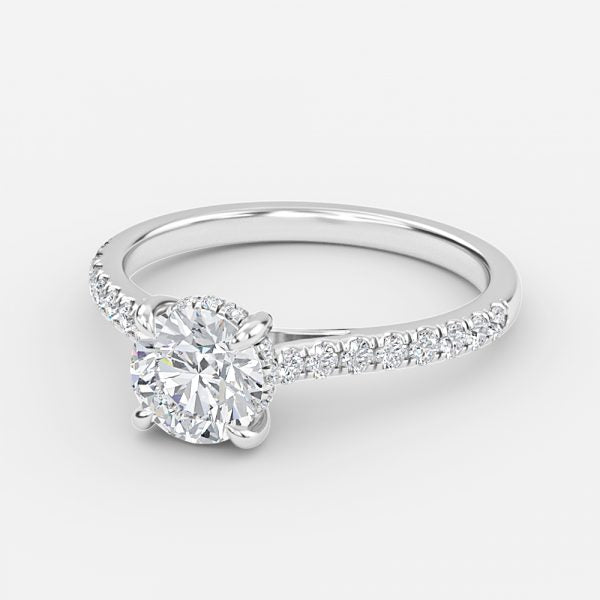 Zanna Round Hidden Halo Moissanite Engagement Ring