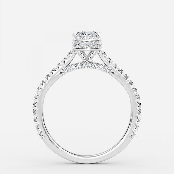 Devi Marquise Hidden Halo Moissanite Engagement Ring