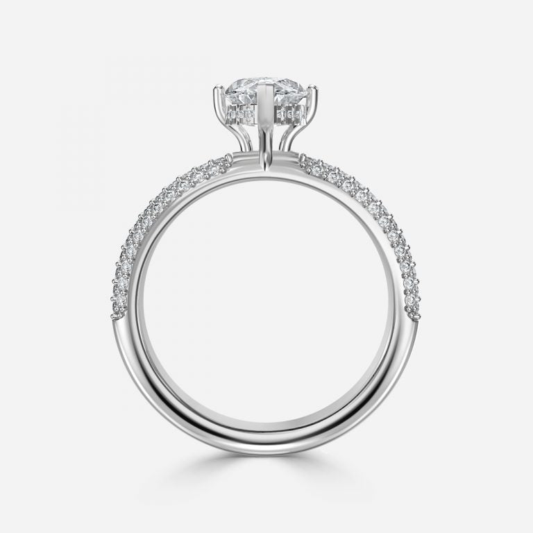 Eluned Marquise Hidden Halo Moissanite Engagement Ring