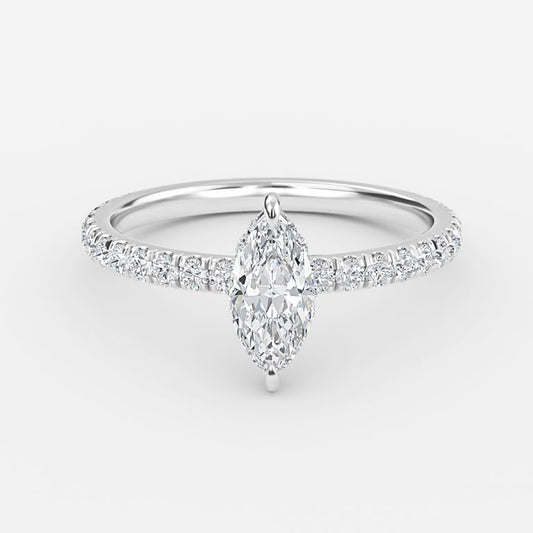 Siobhan Marquise Hidden Halo Moissanite Engagement Ring