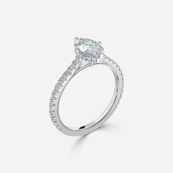 Tamsin Marquise Hidden Halo Moissanite Engagement Ring