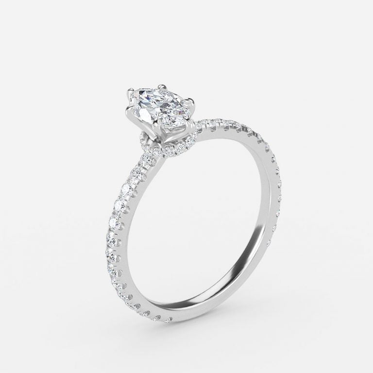 Astrid Marquise Hidden Halo Moissanite Engagement Ring