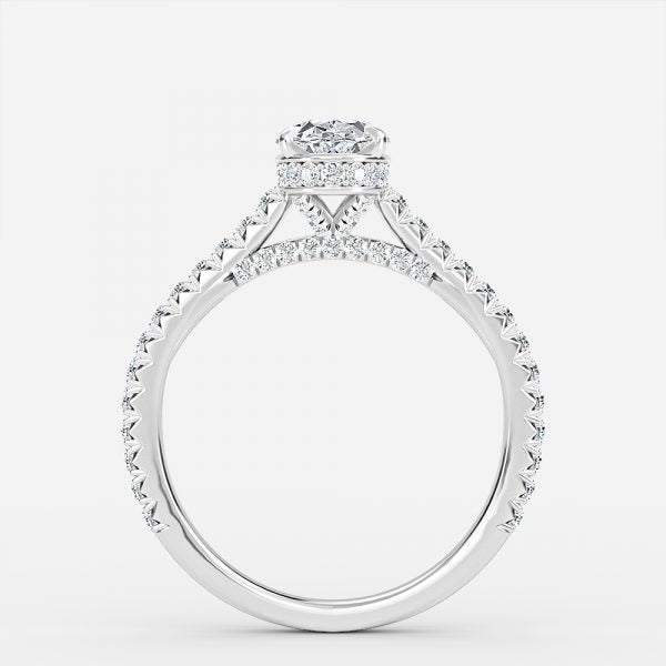 Devi Oval Hidden Halo Moissanite Engagement Ring