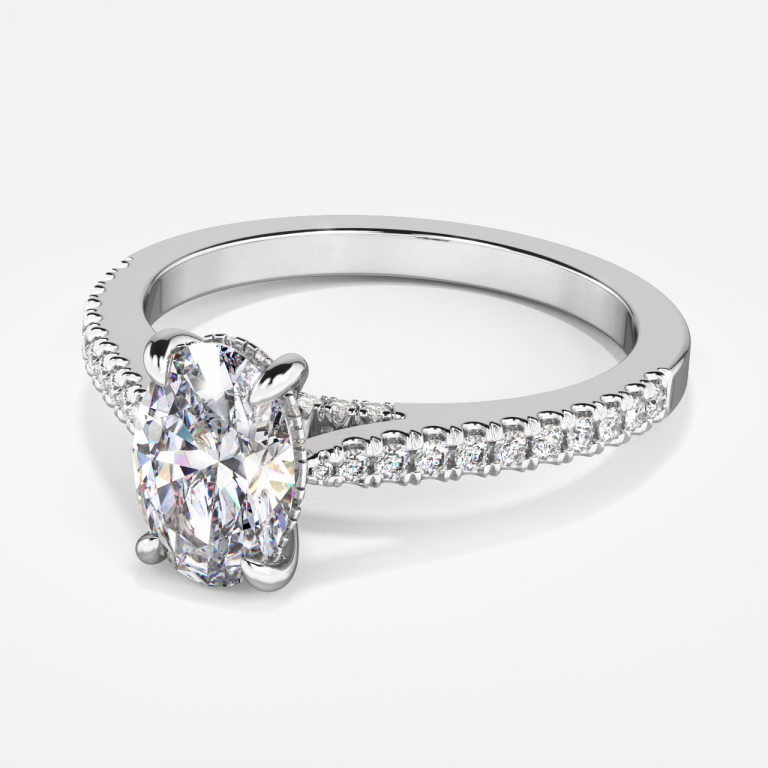 Yvette Oval Hidden Halo Moissanite Engagement Ring