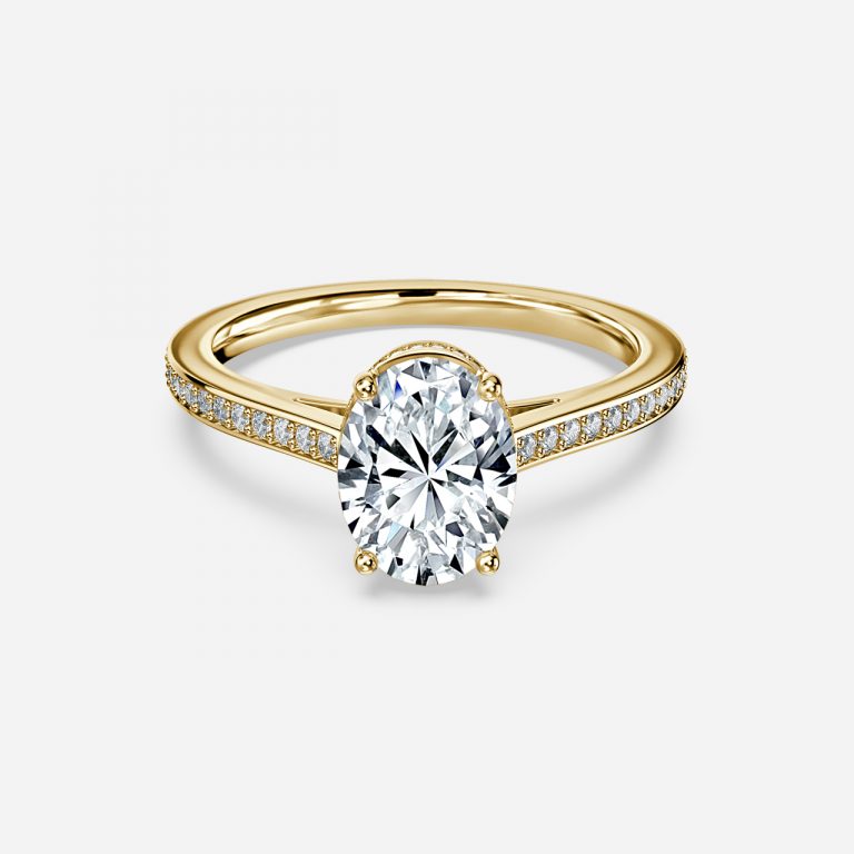 Inez Oval Hidden Halo Moissanite Engagement Ring