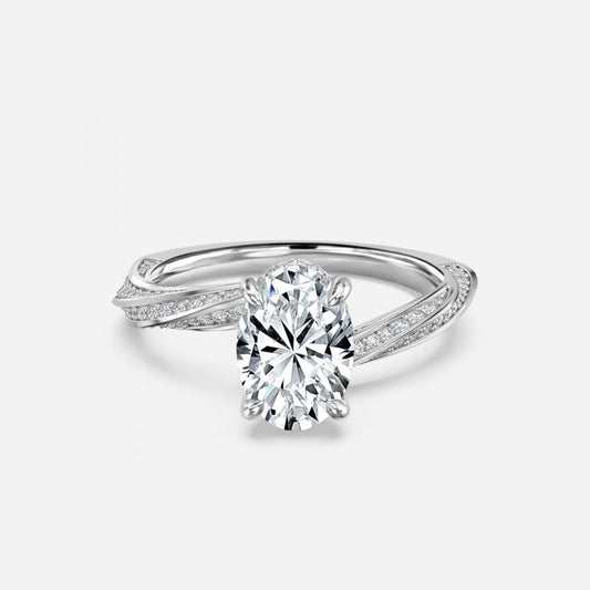 Weston Oval Hidden Halo Moissanite Engagement Ring