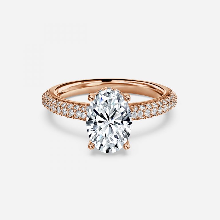 Eluned Oval Hidden Halo Moissanite Engagement Ring