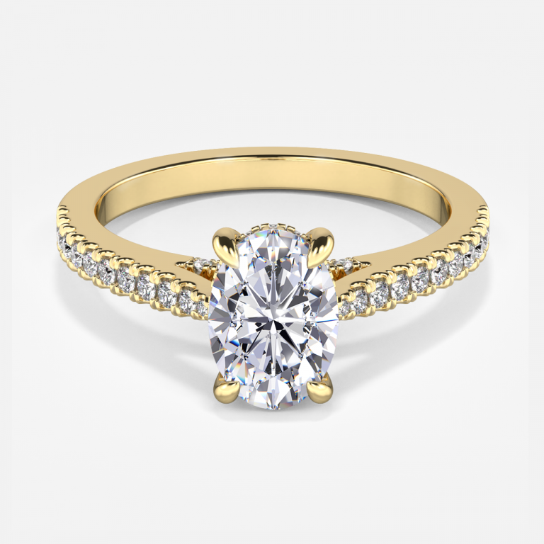 Yvette Oval Hidden Halo Moissanite Engagement Ring