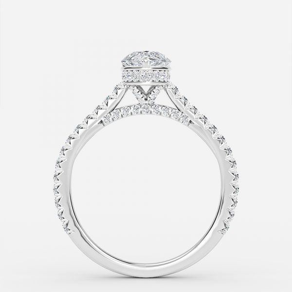 Devi Pear Hidden Halo Moissanite Engagement Ring