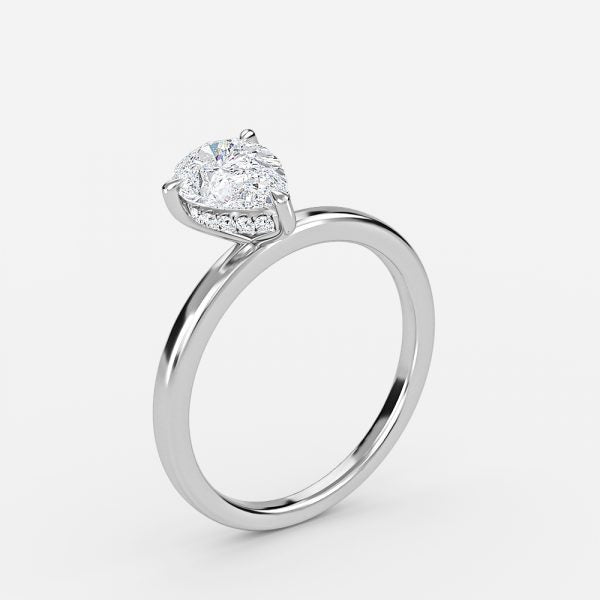 Idra Pear Hidden Halo Moissanite Engagement Ring