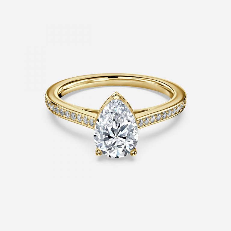 Inez Pear Hidden Halo Moissanite Engagement Ring