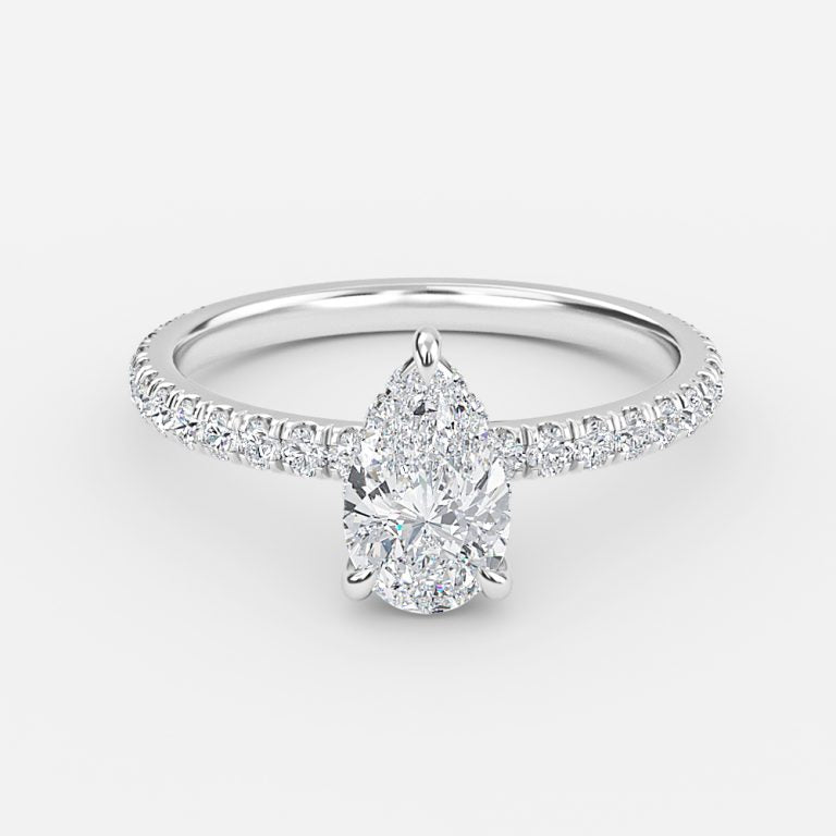 Siobhan Pear Hidden Halo Moissanite Engagement Ring