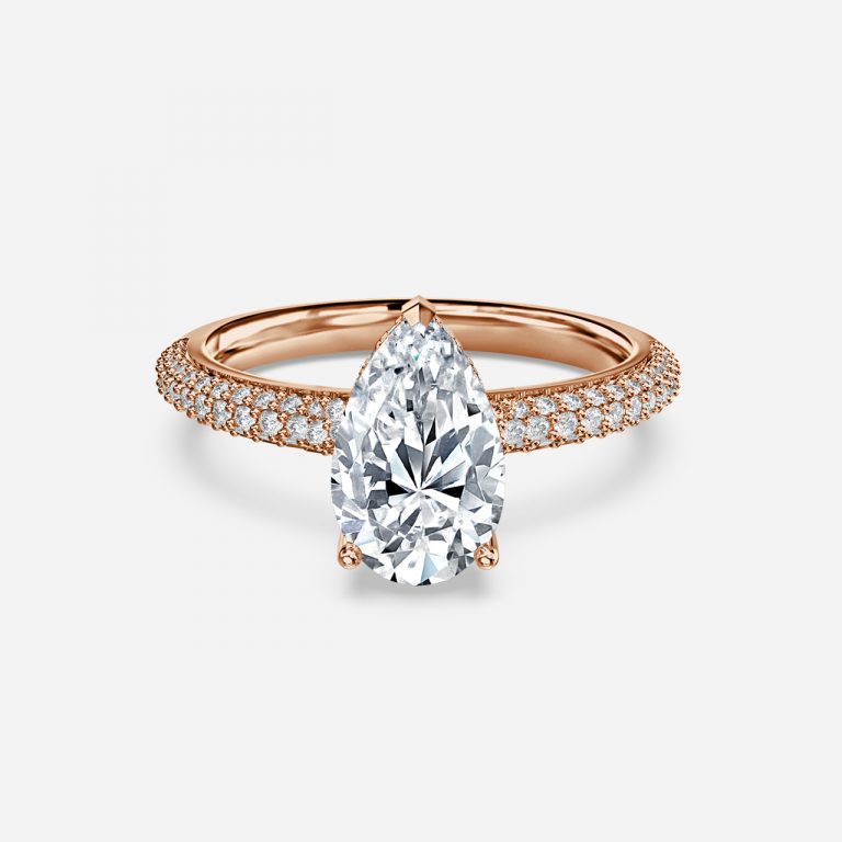 Eluned Pear Hidden Halo Moissanite Engagement Ring