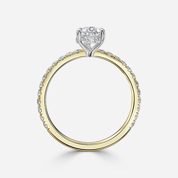 Norah Pear Hidden Halo Moissanite Engagement Ring