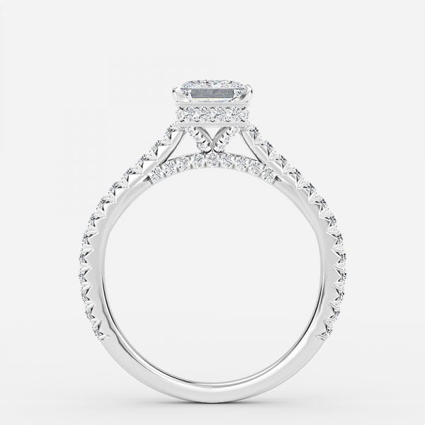 Devi Princess Hidden Halo Moissanite Engagement Ring