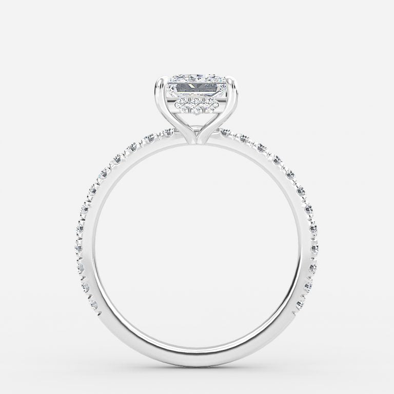 Siobhan Princess Hidden Halo Moissanite Engagement Ring