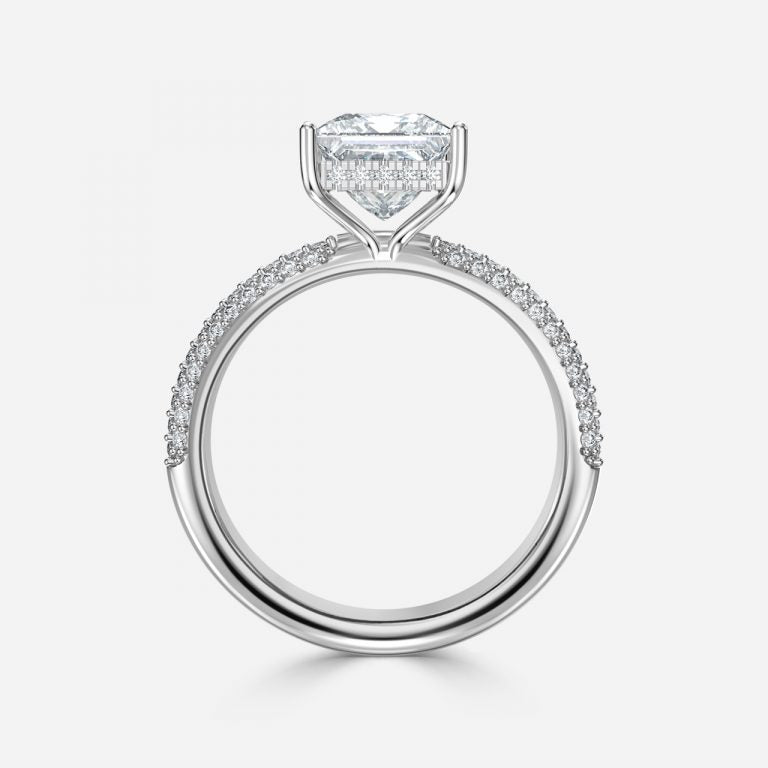 Eluned Princess Hidden Halo Moissanite Engagement Ring