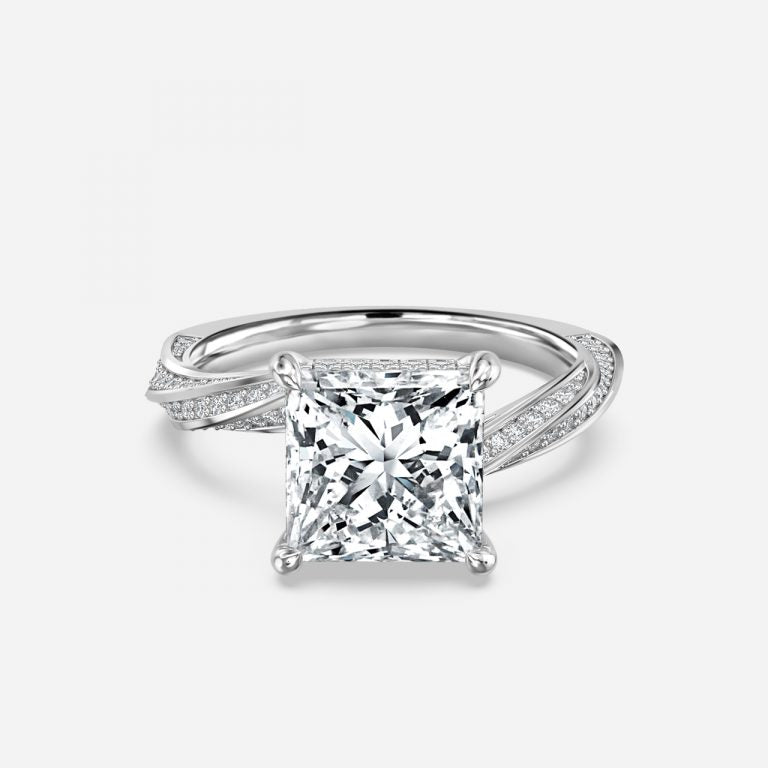 Weston Princess Hidden Halo Moissanite Engagement Ring