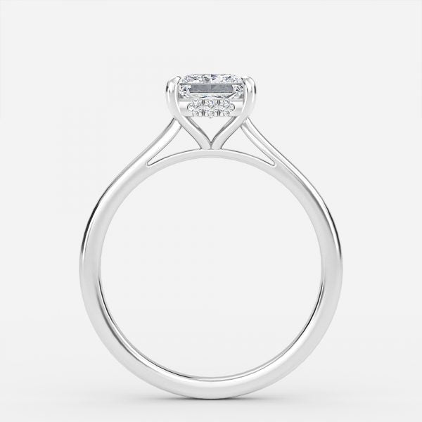 Jessalyn Princess Hidden Halo Moissanite Engagement Ring