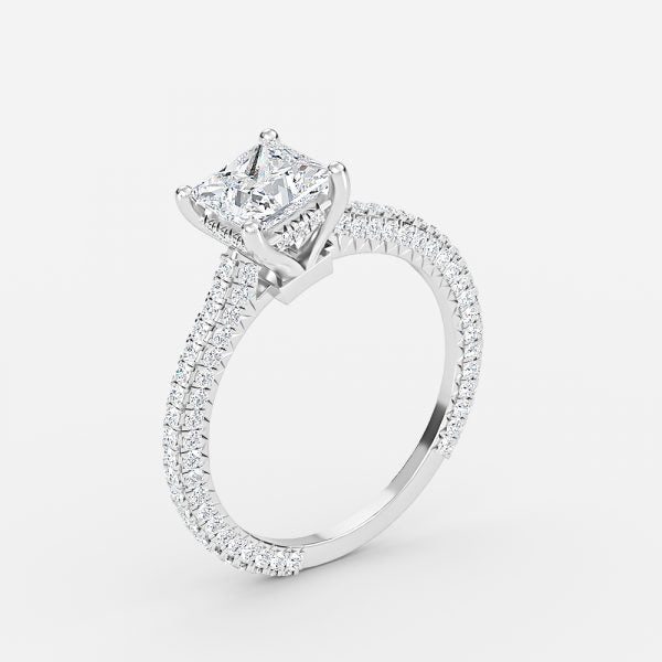 Kalaya Princess Hidden Halo Moissanite Engagement Ring