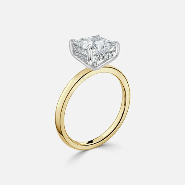 Penelope Princess Hidden Halo Moissanite Engagement Ring