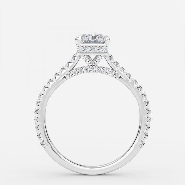 Devi Radiant Hidden Halo Moissanite Engagement Ring