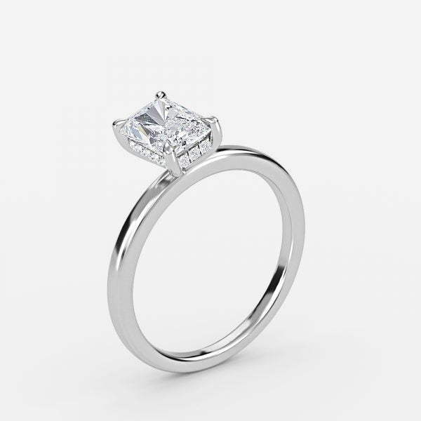 Idra Radiant Hidden Halo Moissanite Engagement Ring