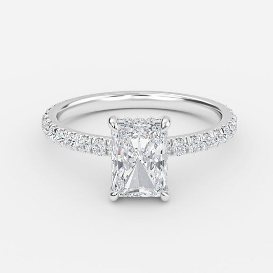 Siobhan Radiant Hidden Halo Moissanite Engagement Ring