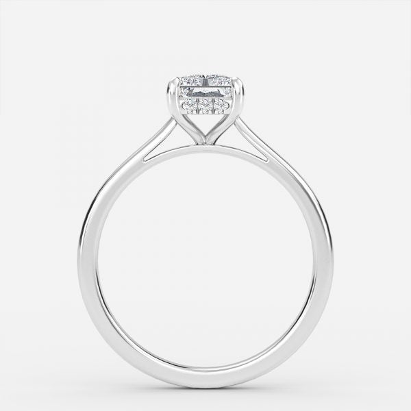 Jessalyn Radiant Hidden Halo Moissanite Engagement Ring