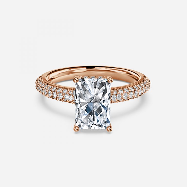 Eluned Radiant Hidden Halo Moissanite Engagement Ring