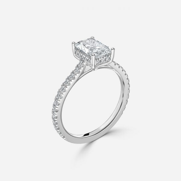 Tamsin Radiant Hidden Halo Moissanite Engagement Ring