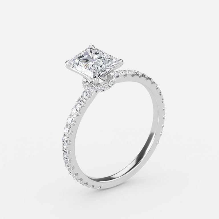 Astrid Radiant Hidden Halo Moissanite Engagement Ring